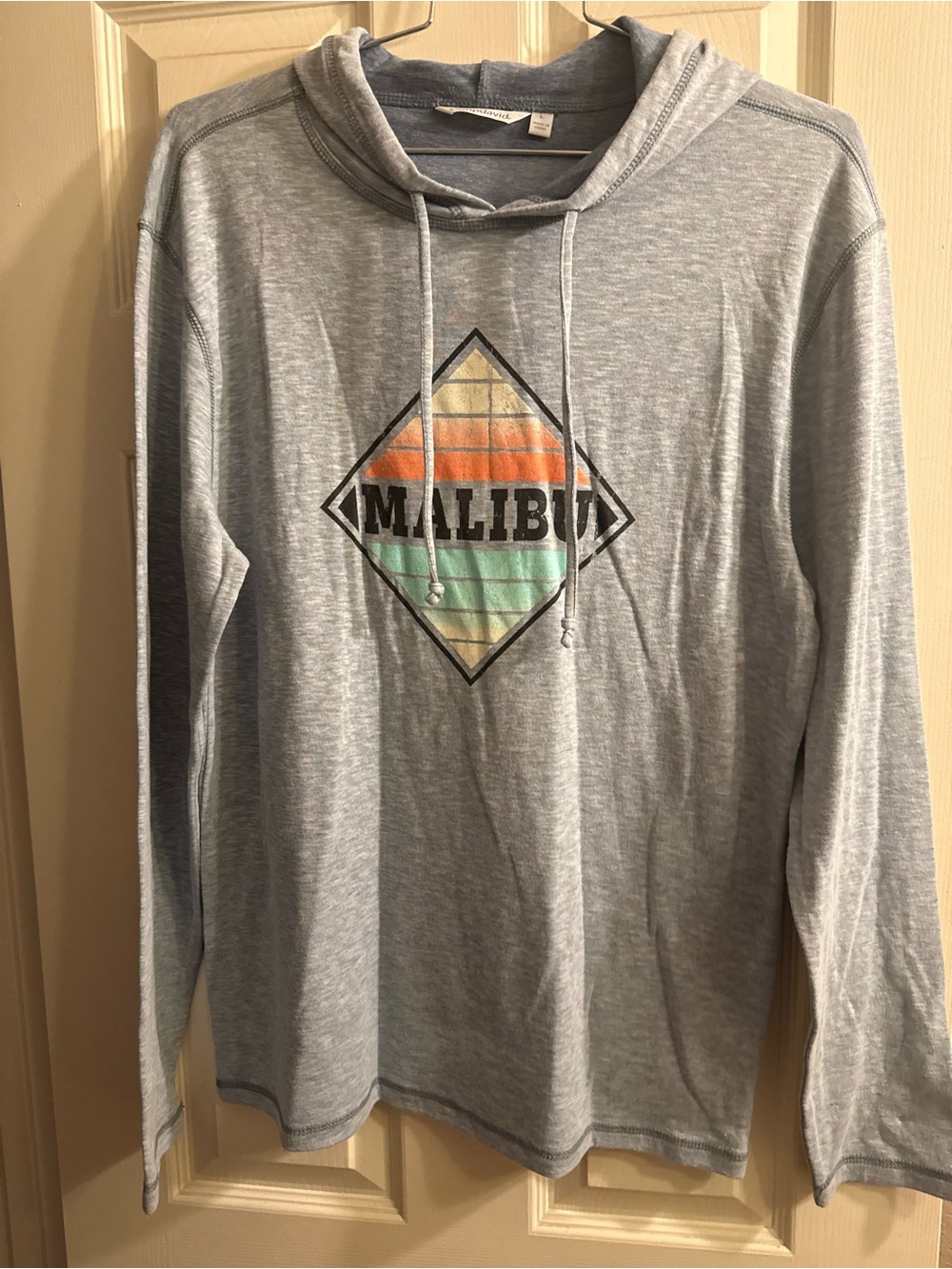Malibu Light Gray Hoodie with Orange, Yellow and Mint Graphic
